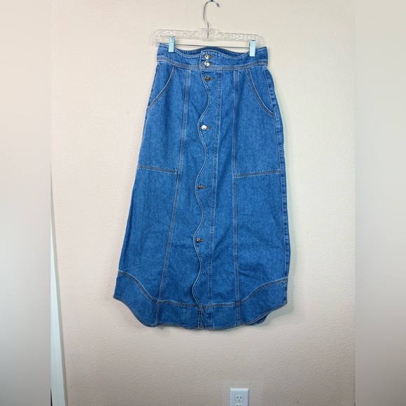 NWT - FARM Rio Blue Denim Skirt - Picture 7 of 11